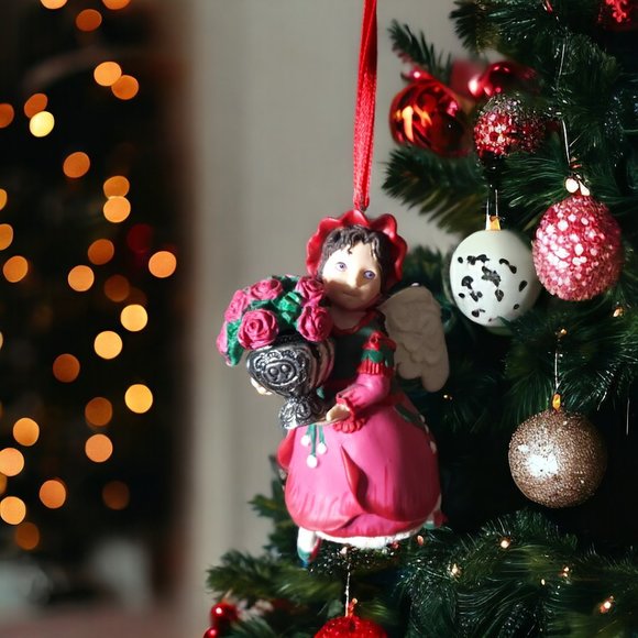 1999 Hallmark Keepsake Ornament Rose Angel: The Language of Flowers 4th & Final - Picture 2 of 9